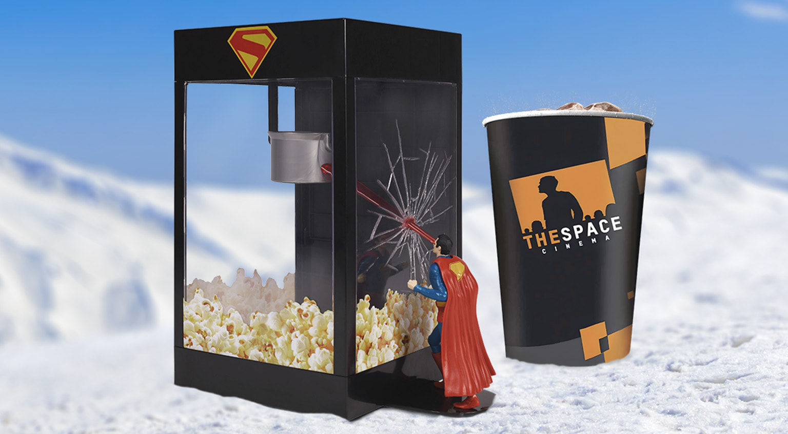 Superman menu tematio neve ghiaccio Krypto kryptonite