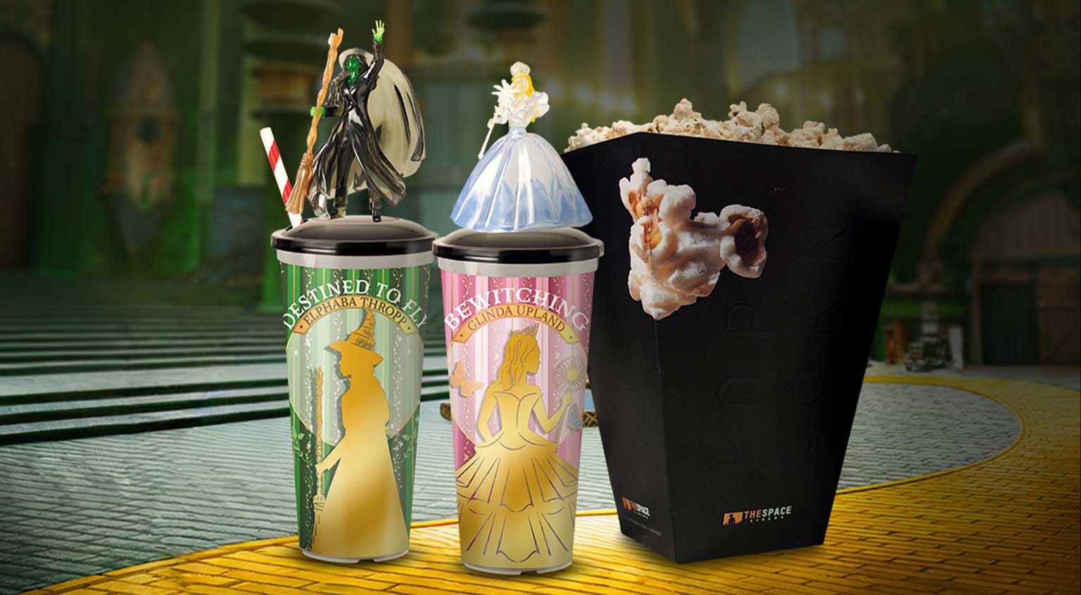 Menu Wicked parte 2 cups toppers Elphaba Glinda Mondo di Oz