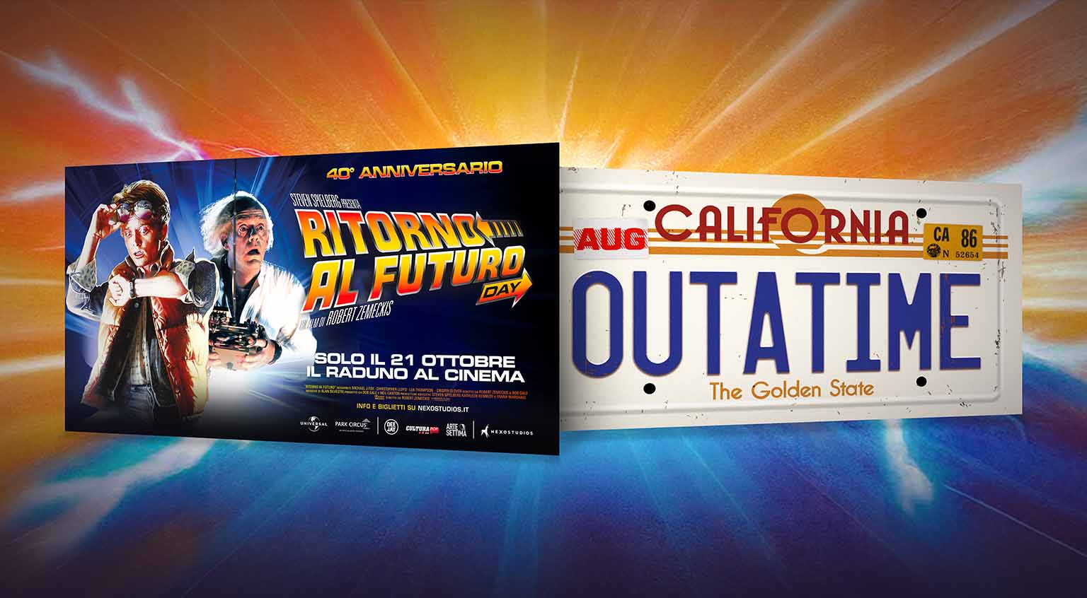 Immagine promozionale Ritorno al futuro day 40simo anniversario Operazione a premi Gadget